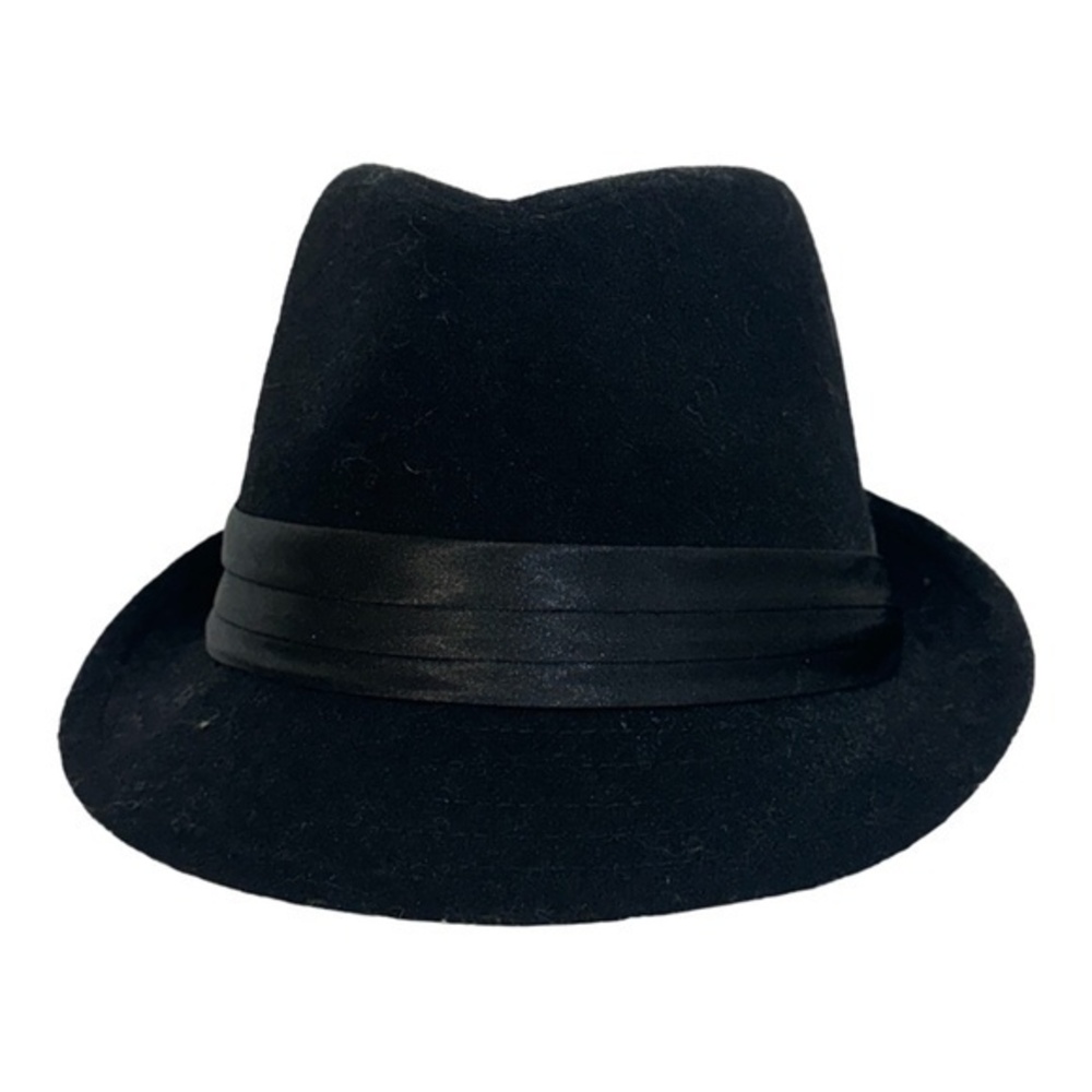 Ardenes Unisex Black Fedora Hat Wool Blend One Size